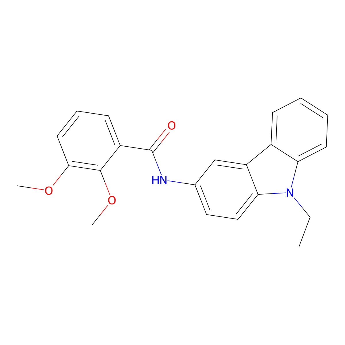 N-(9-ethylcarbazol-3-yl)-2,3-dimethoxybenzamide molecular structure, CAS 695173-32-1