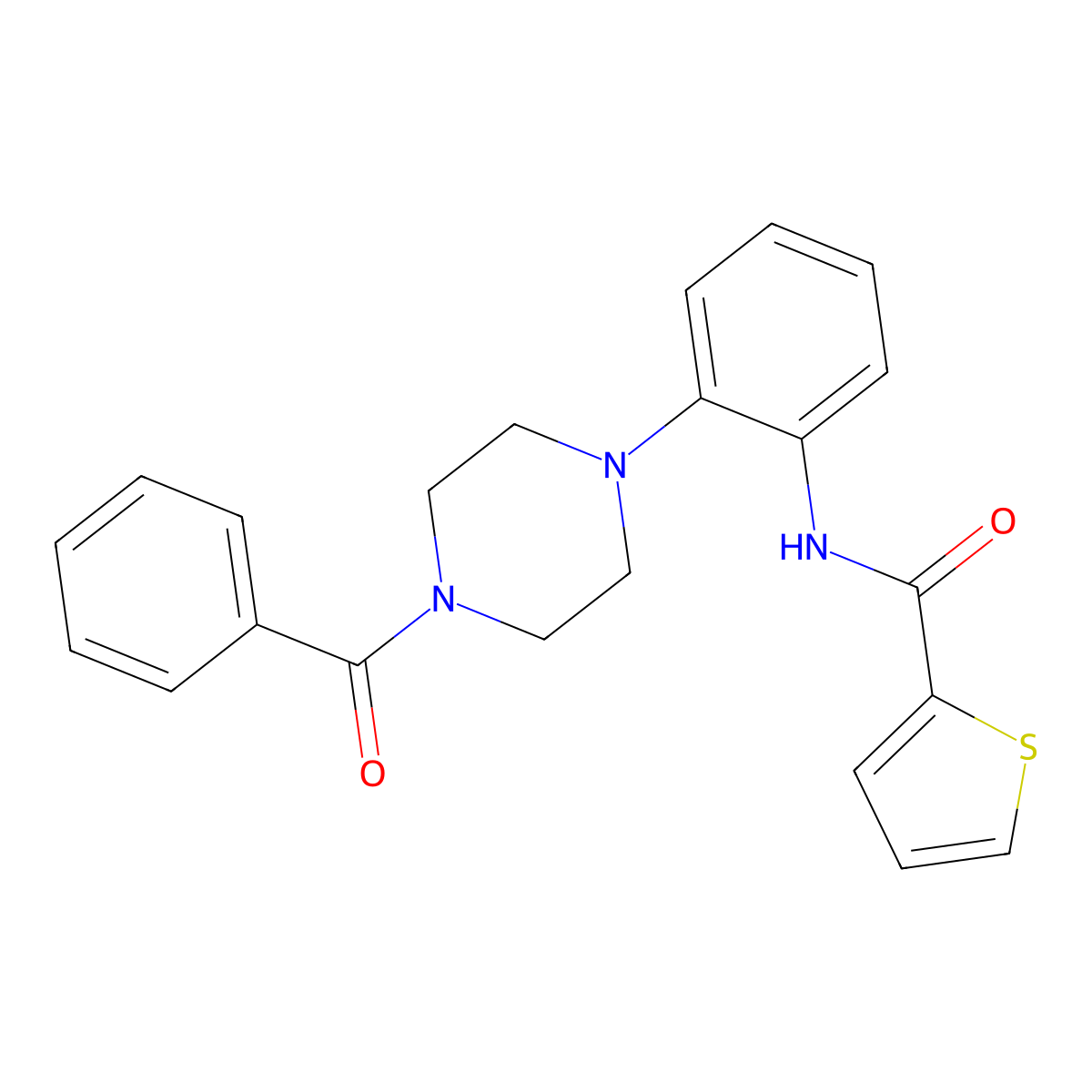 N-[2-(4-benzoylpiperazin-1-yl)phenyl]thiophene-2-carboxamide molecular structure, CAS 695173-36-5