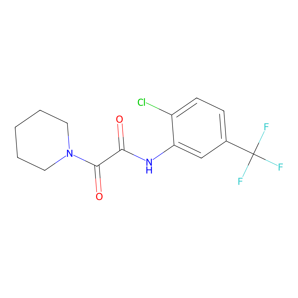 N-[2-chloro-5-(trifluoromethyl)phenyl]-2-oxo-2-(1-piperidinyl)acetamide molecular structure, CAS 695173-61-6