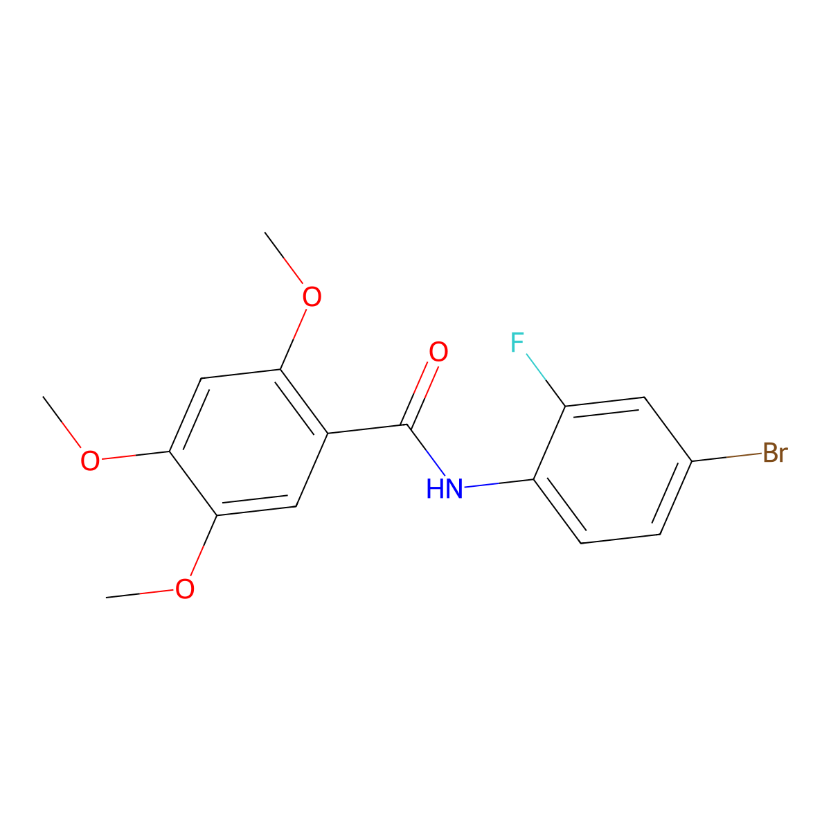 N-(4-bromo-2-fluorophenyl)-2,4,5-trimethoxybenzamide molecular structure, CAS 695173-65-0
