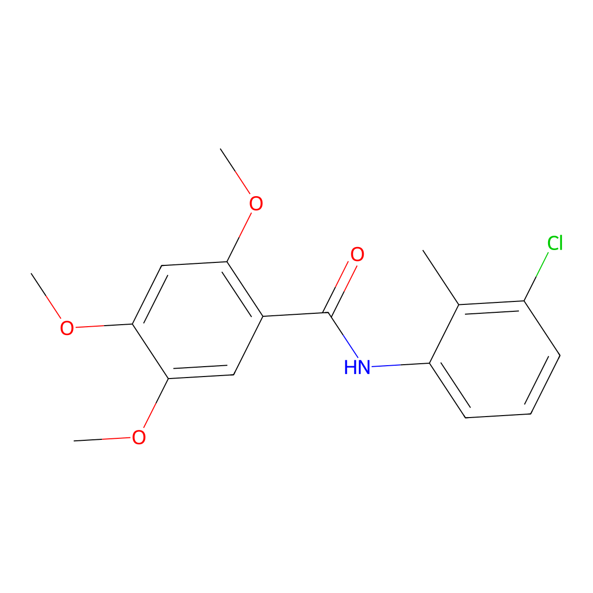 N-(3-chloro-2-methylphenyl)-2,4,5-trimethoxybenzamide molecular structure, CAS 695173-67-2