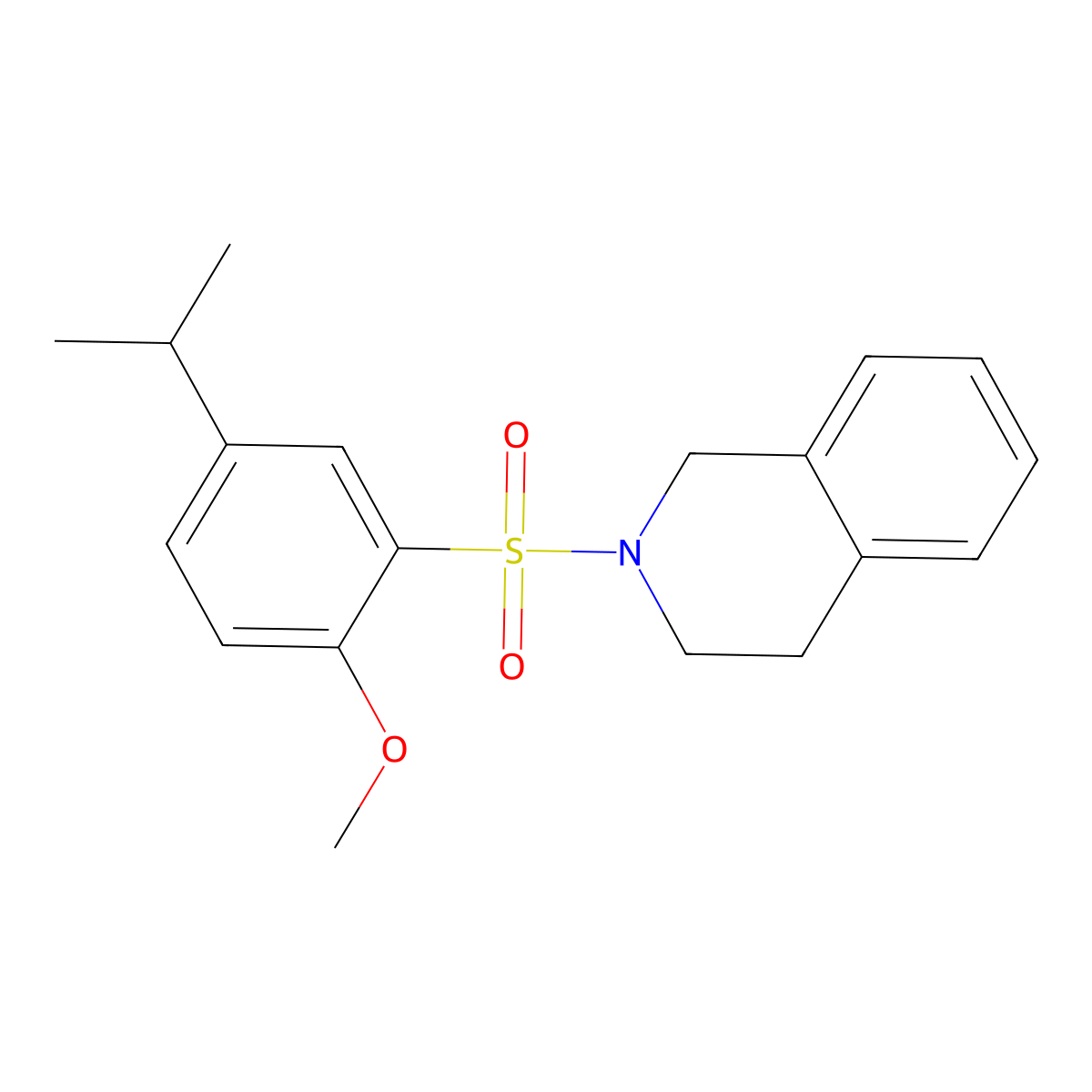 2-(2-methoxy-5-propan-2-ylphenyl)sulfonyl-3,4-dihydro-1H-isoquinoline molecular structure, CAS 695173-70-7