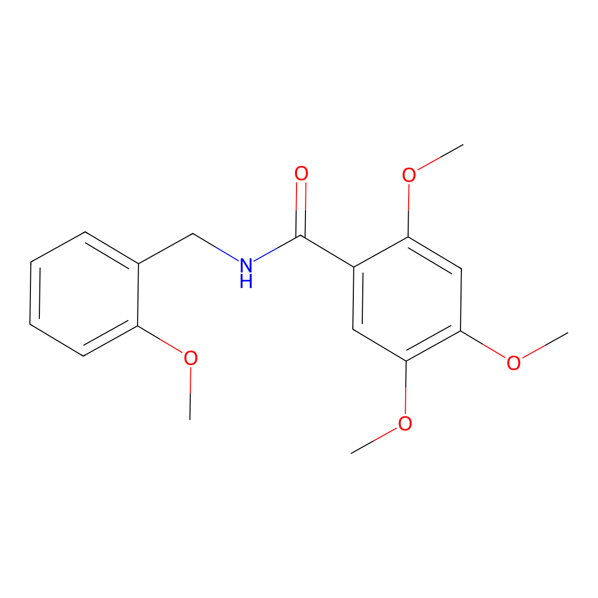 2,4,5-trimethoxy-N-(2-methoxybenzyl)benzamide molecular structure, CAS 695173-80-9