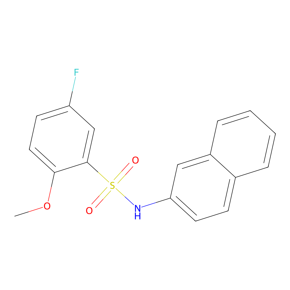 5-fluoro-2-methoxy-N-naphthalen-2-ylbenzenesulfonamide molecular structure, CAS 695173-90-1