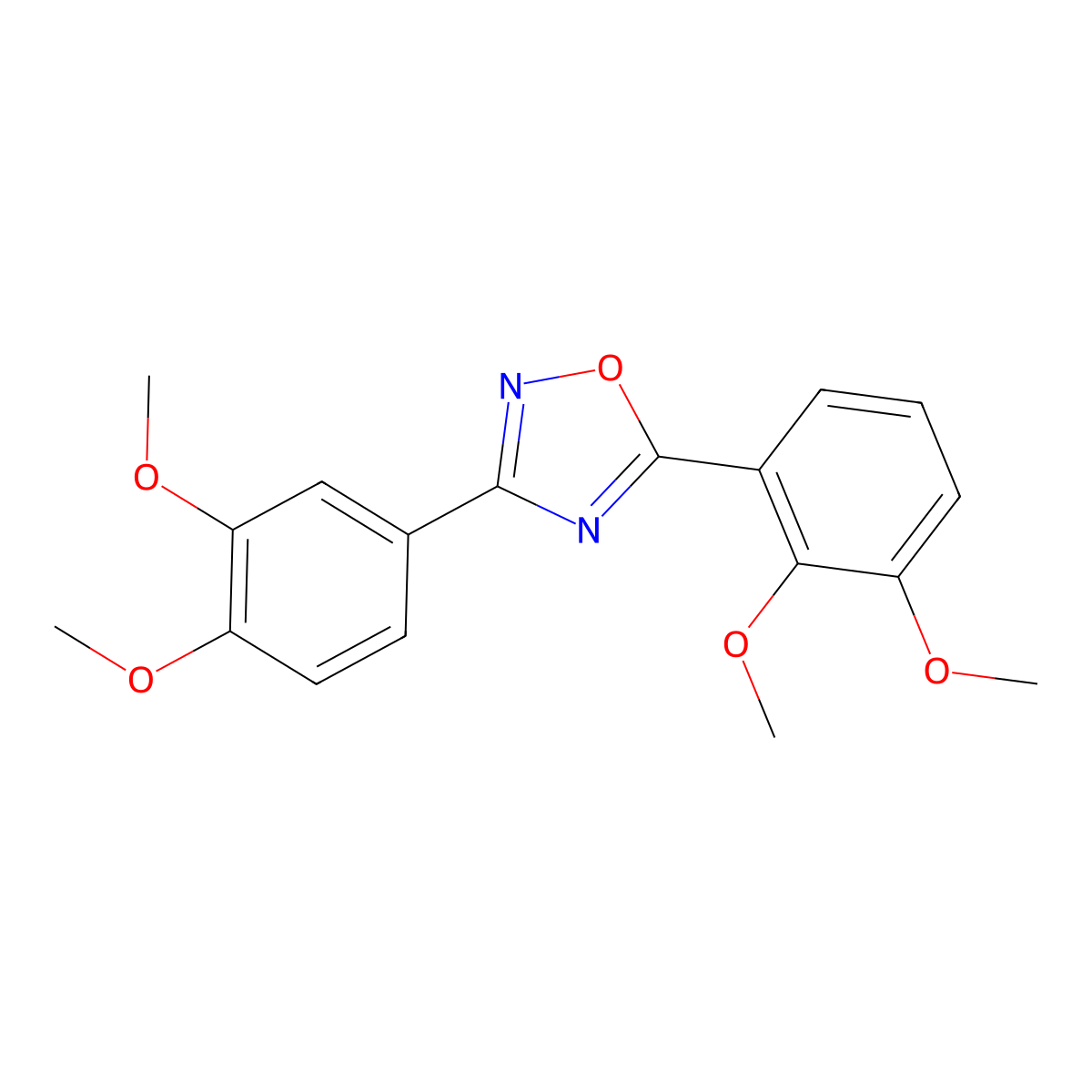 5-(2,3-Dimethoxyphenyl)-3-(3,4-dimethoxyphenyl)-1,2,4-oxadiazole molecular structure, CAS 695173-97-8