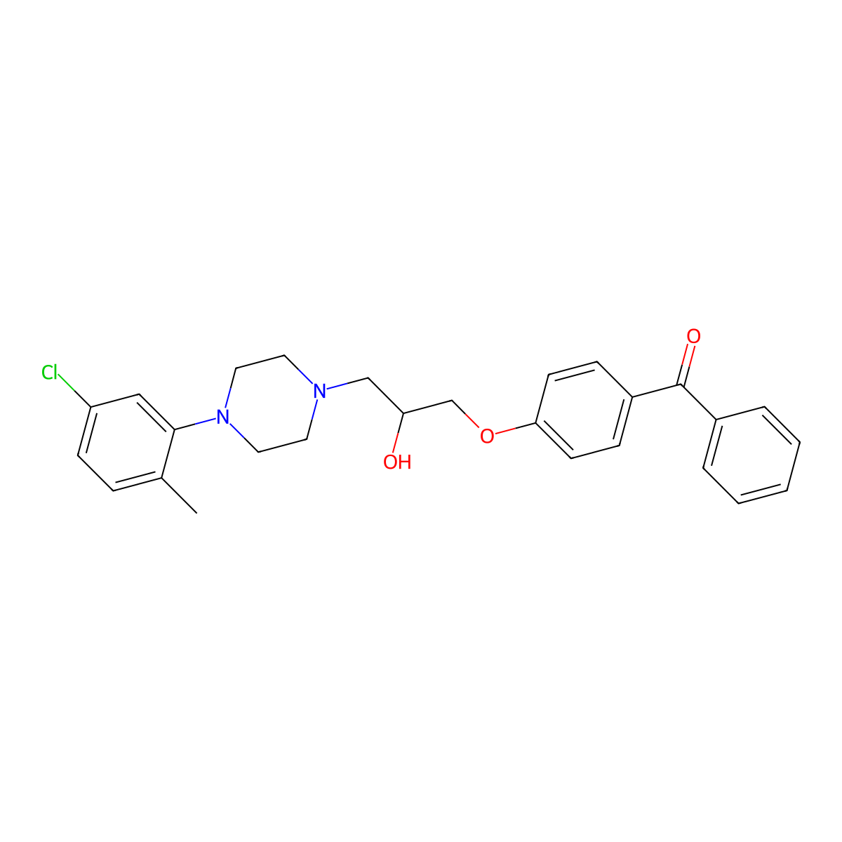 (4-{3-[4-(5-Chloro-2-methylphenyl)piperazin-1-yl]-2-hydroxypropoxy}phenyl)(phenyl)methanone molecular structure, CAS 695174-11-9