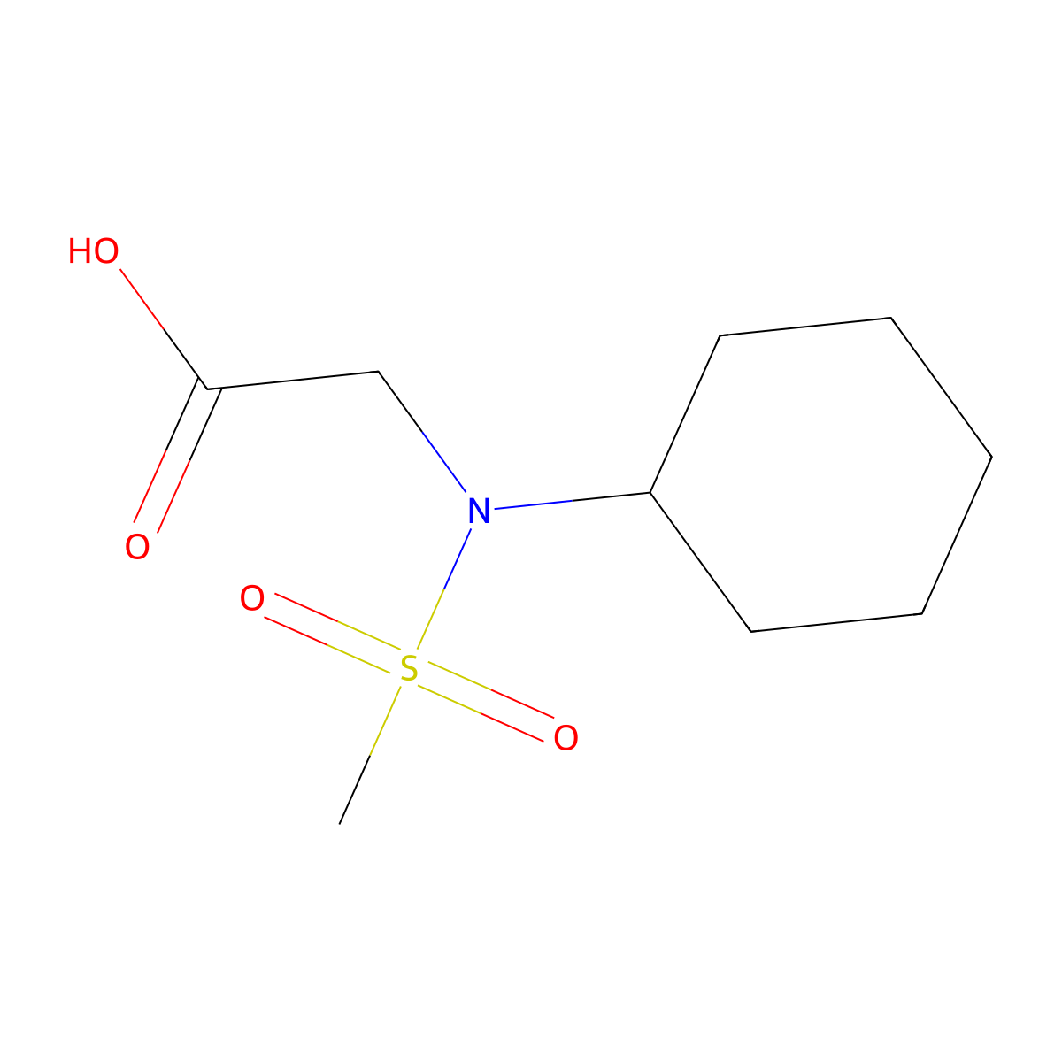 (Cyclohexyl-methanesulfonyl-amino)-acetic acid molecular structure, CAS 695174-16-4