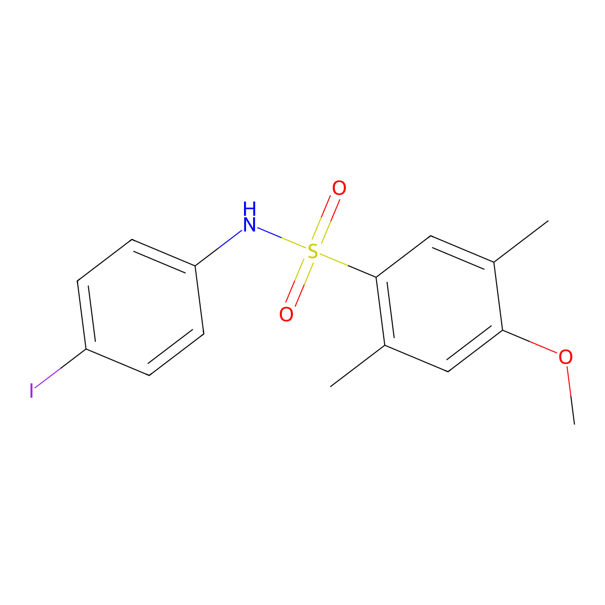 N-(4-iodophenyl)-4-methoxy-2,5-dimethylbenzenesulfonamide molecular structure, CAS 695174-22-2