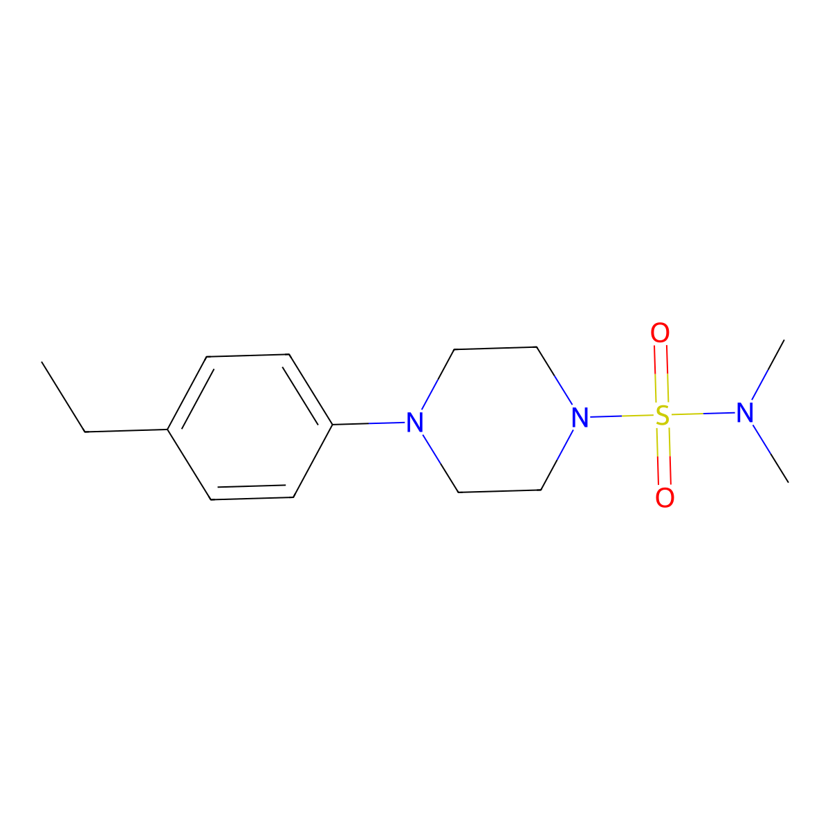 4-(4-ethylphenyl)-N,N-dimethylpiperazine-1-sulfonamide molecular structure, CAS 695174-28-8