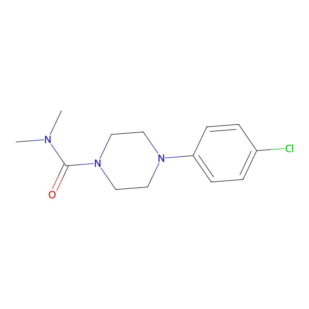 4-(4-chlorophenyl)-N,N-dimethylpiperazine-1-carboxamide molecular structure, CAS 695174-29-9