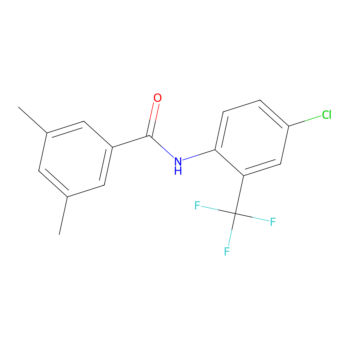N-[4-chloro-2-(trifluoromethyl)phenyl]-3,5-dimethylbenzamide molecular structure, CAS 695174-30-2