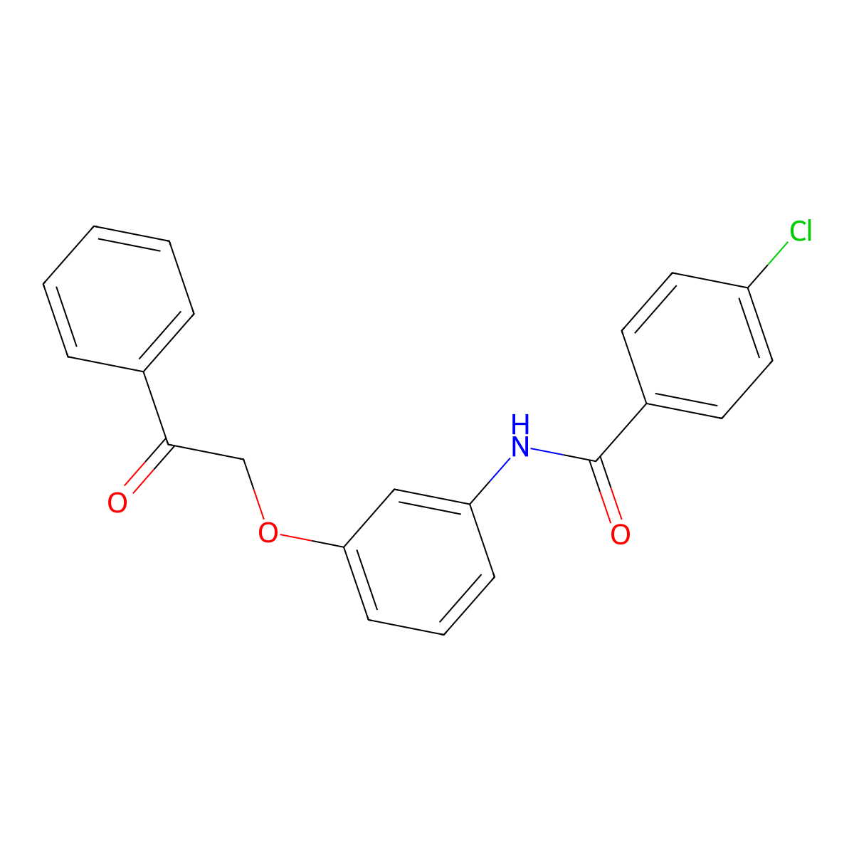 4-chloro-N-(3-phenacyloxyphenyl)benzamide molecular structure, CAS 695174-31-3