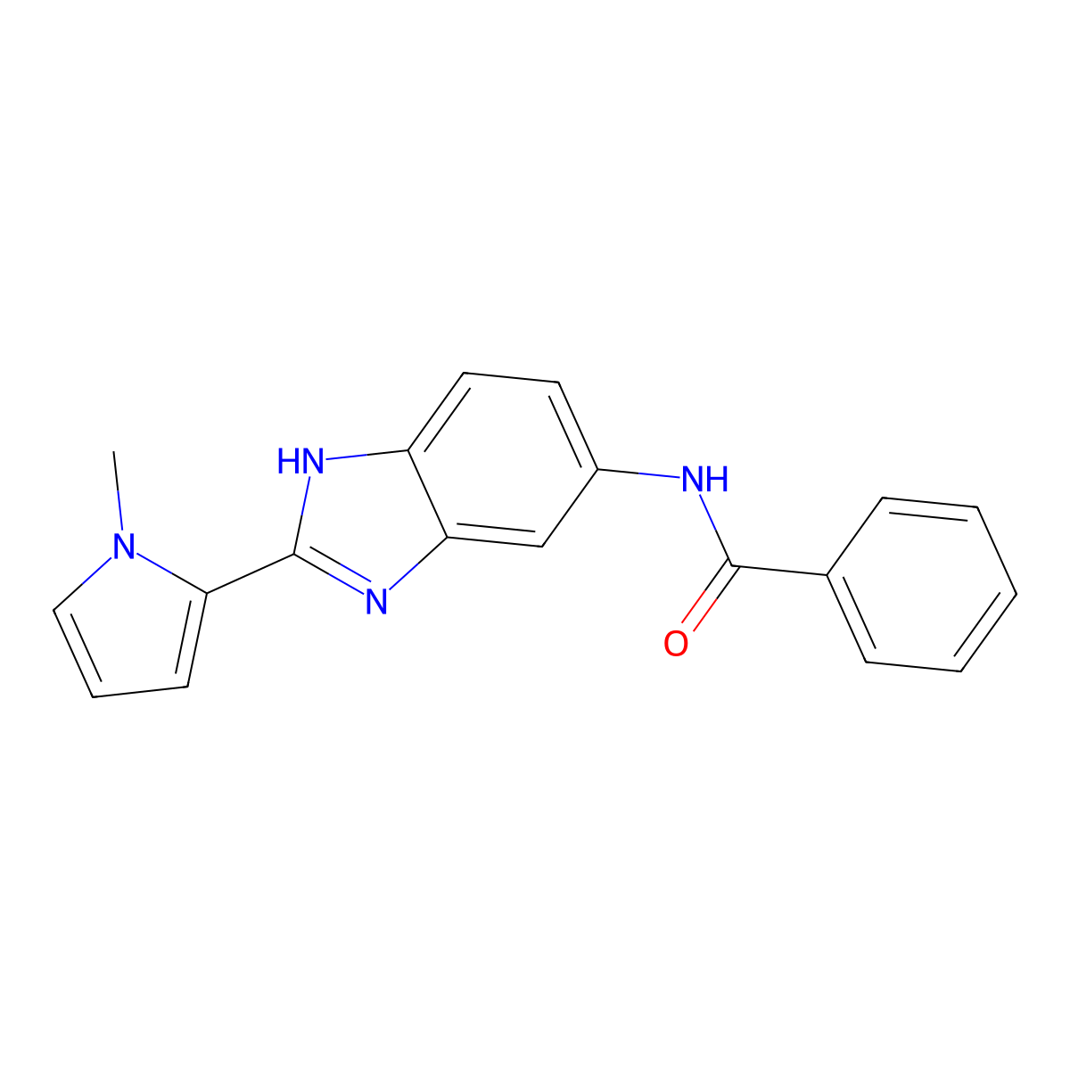N-[2-(1-methylpyrrol-2-yl)-3H-benzimidazol-5-yl]benzamide molecular structure, CAS 695174-34-6