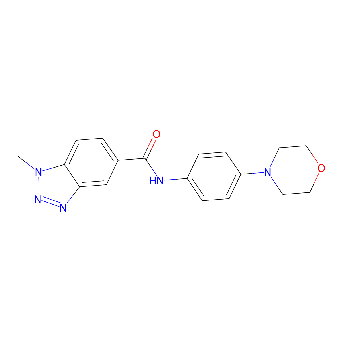 1-methyl-N-(4-morpholin-4-ylphenyl)benzotriazole-5-carboxamide molecular structure, CAS 695174-41-5