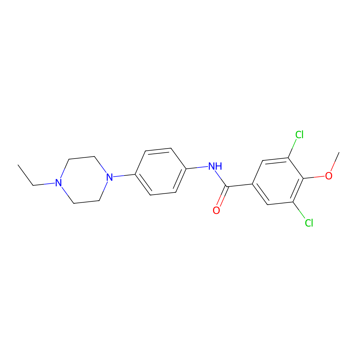 3,5-dichloro-N-[4-(4-ethylpiperazin-1-yl)phenyl]-4-methoxybenzamide molecular structure, CAS 695174-55-1