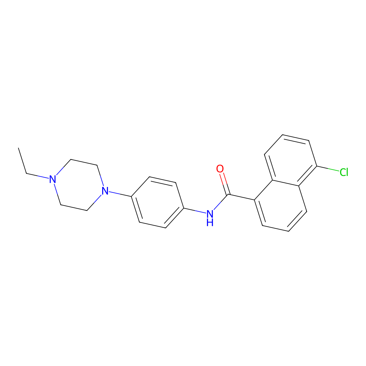 5-chloro-N-[4-(4-ethylpiperazin-1-yl)phenyl]naphthalene-1-carboxamide molecular structure, CAS 695174-56-2