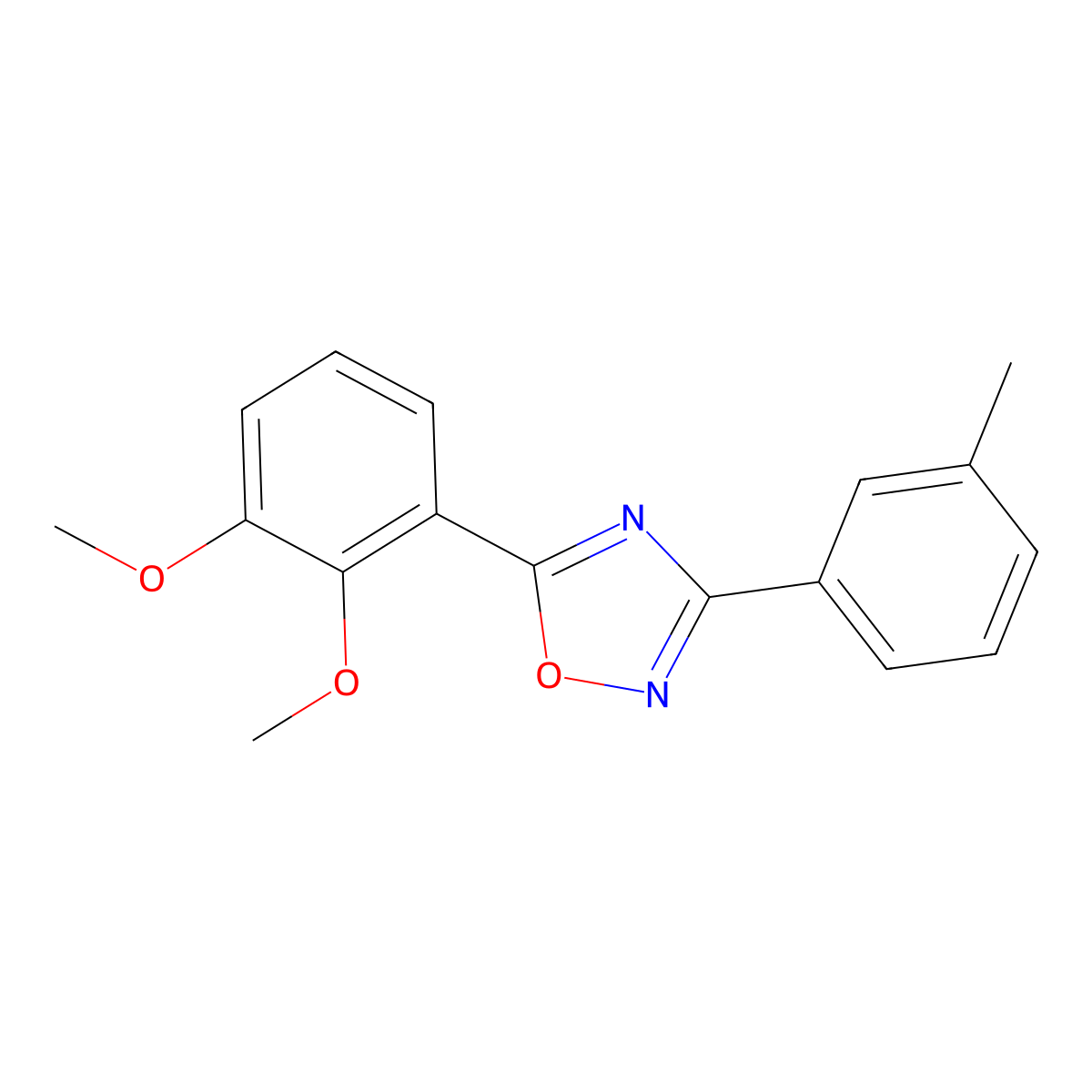5-(2,3-Dimethoxyphenyl)-3-(3-methylphenyl)-1,2,4-oxadiazole molecular structure, CAS 695174-60-8