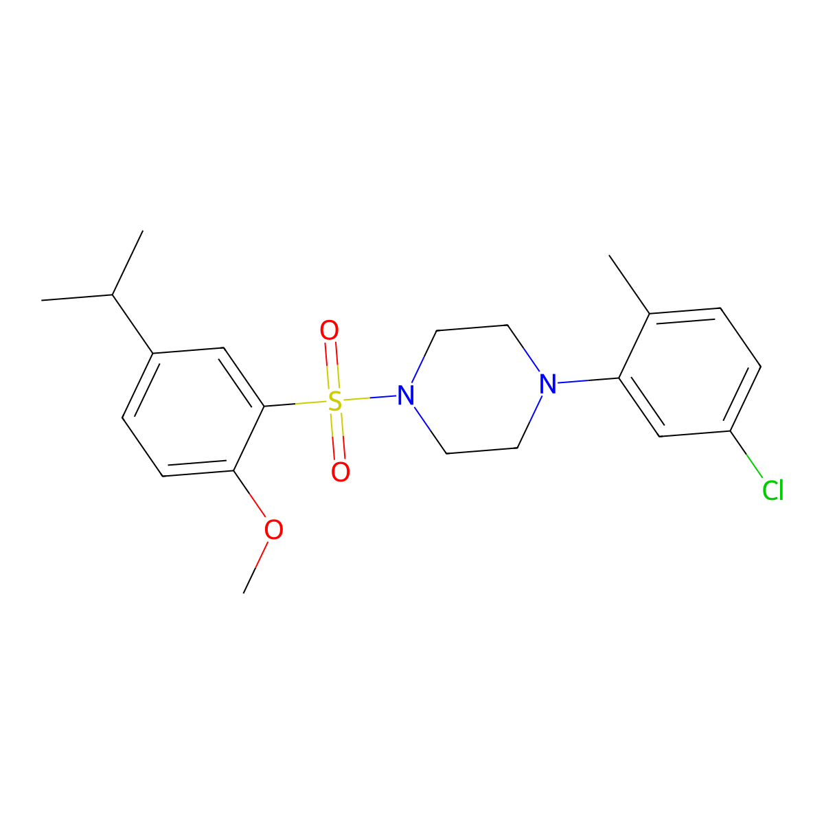 1-(5-Chloro-2-methylphenyl)-4-[2-methoxy-5-(propan-2-yl)benzenesulfonyl]piperazine molecular structure, CAS 695174-63-1