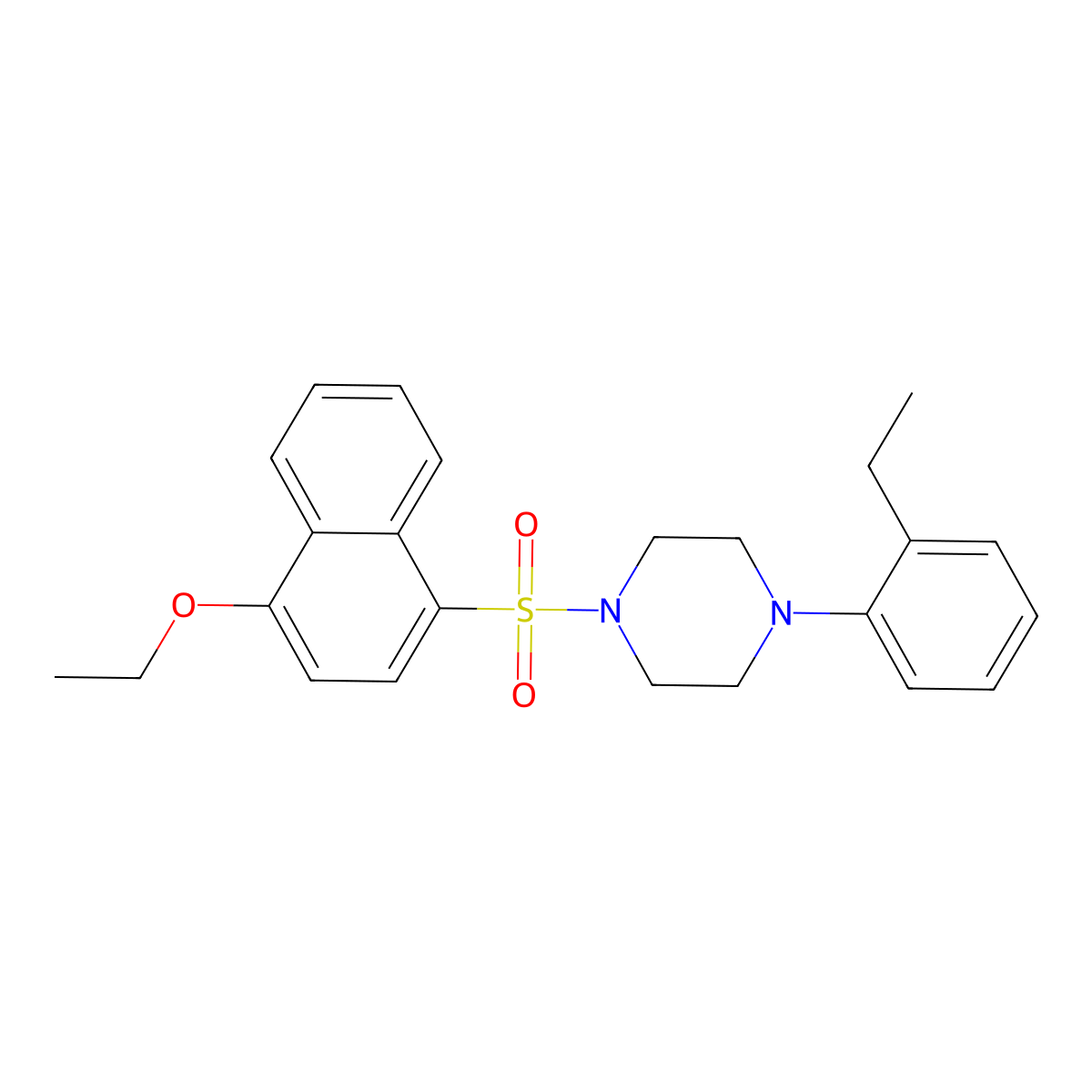 1-[(4-Ethoxynaphthyl)sulfonyl]-4-(2-ethylphenyl)piperazine molecular structure, CAS 695174-64-2
