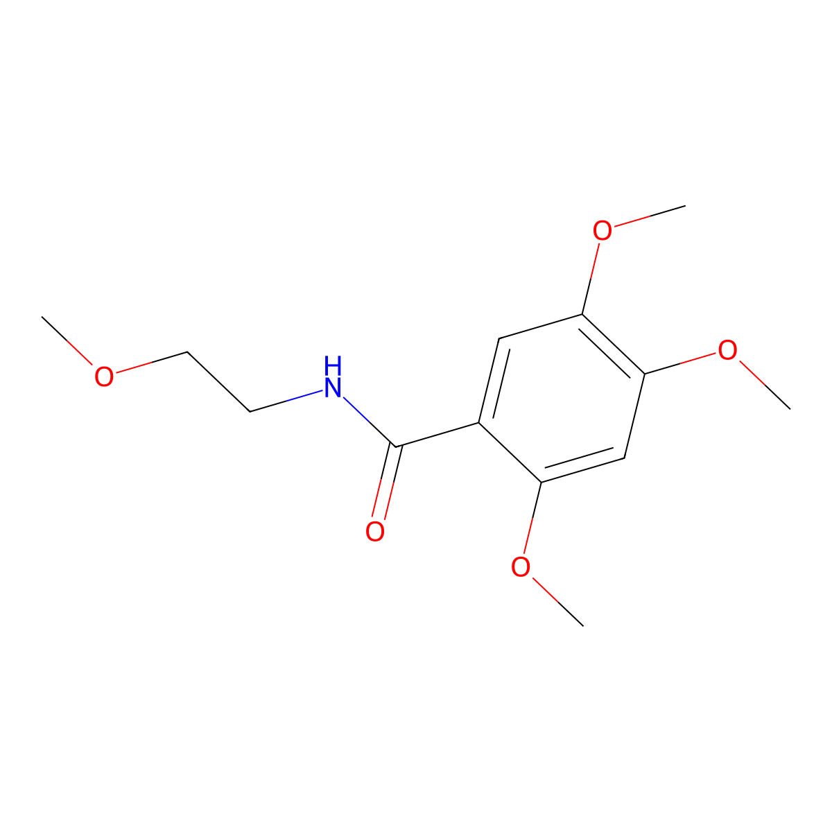 2,4,5-trimethoxy-N-(2-methoxyethyl)benzamide molecular structure, CAS 695174-67-5