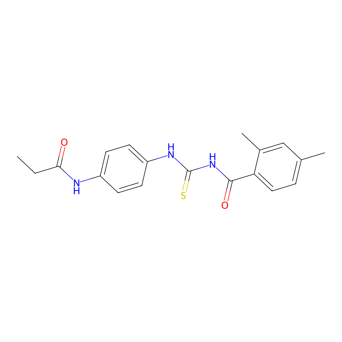 2,4-dimethyl-N-[[4-(propanoylamino)phenyl]carbamothioyl]benzamide molecular structure, CAS 695174-71-1