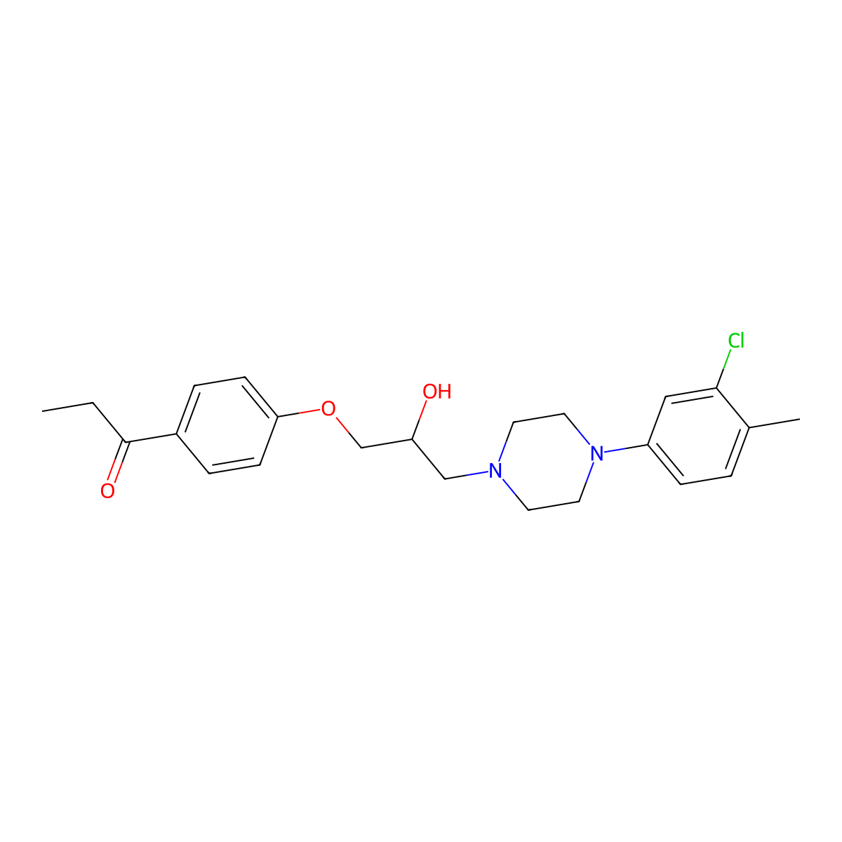 1-(4-{3-[4-(3-Chloro-4-methylphenyl)piperazin-1-yl]-2-hydroxypropoxy}phenyl)propan-1-one molecular structure, CAS 695175-19-0