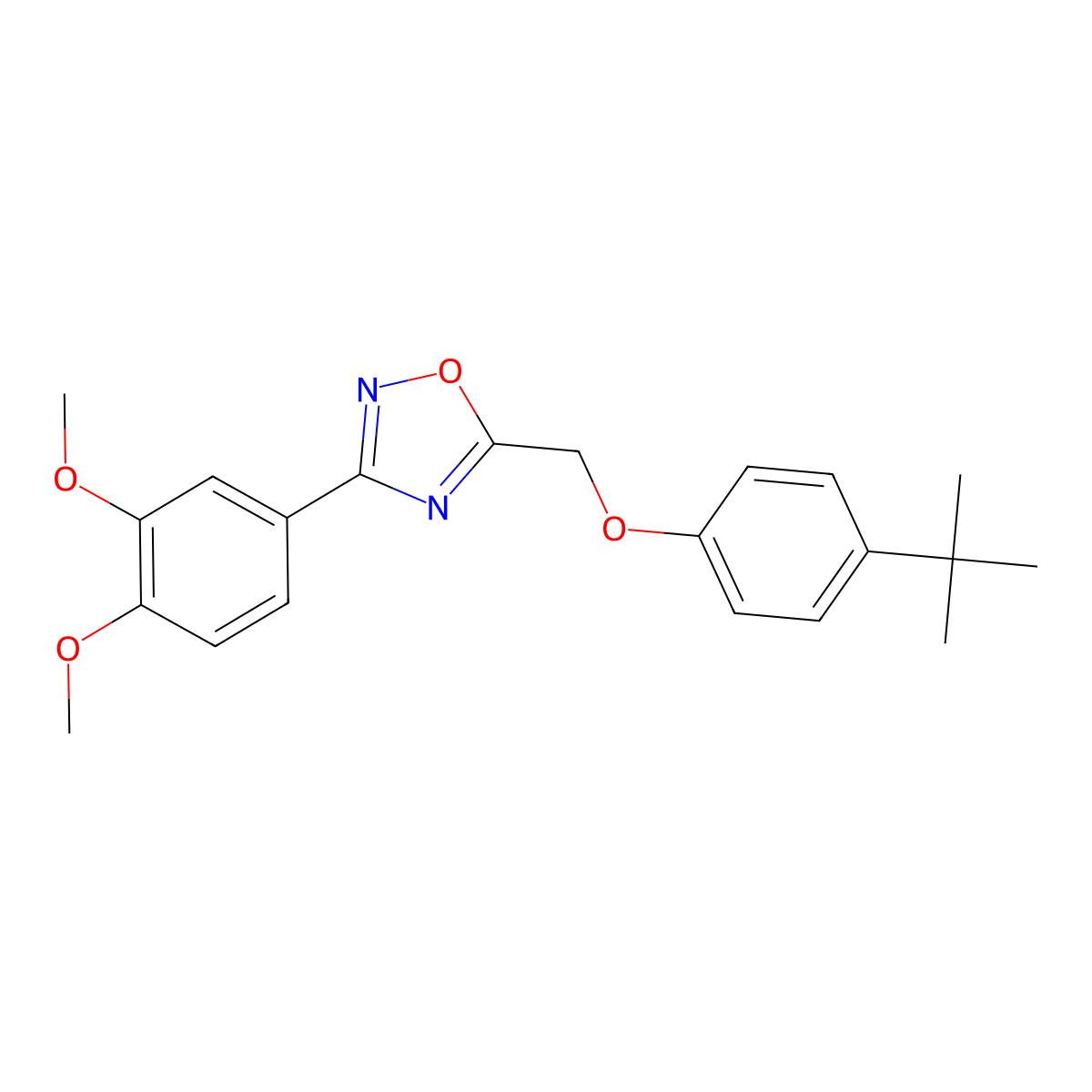 5-[(4-Tert-butylphenoxy)methyl]-3-(3,4-dimethoxyphenyl)-1,2,4-oxadiazole molecular structure, CAS 695175-25-8