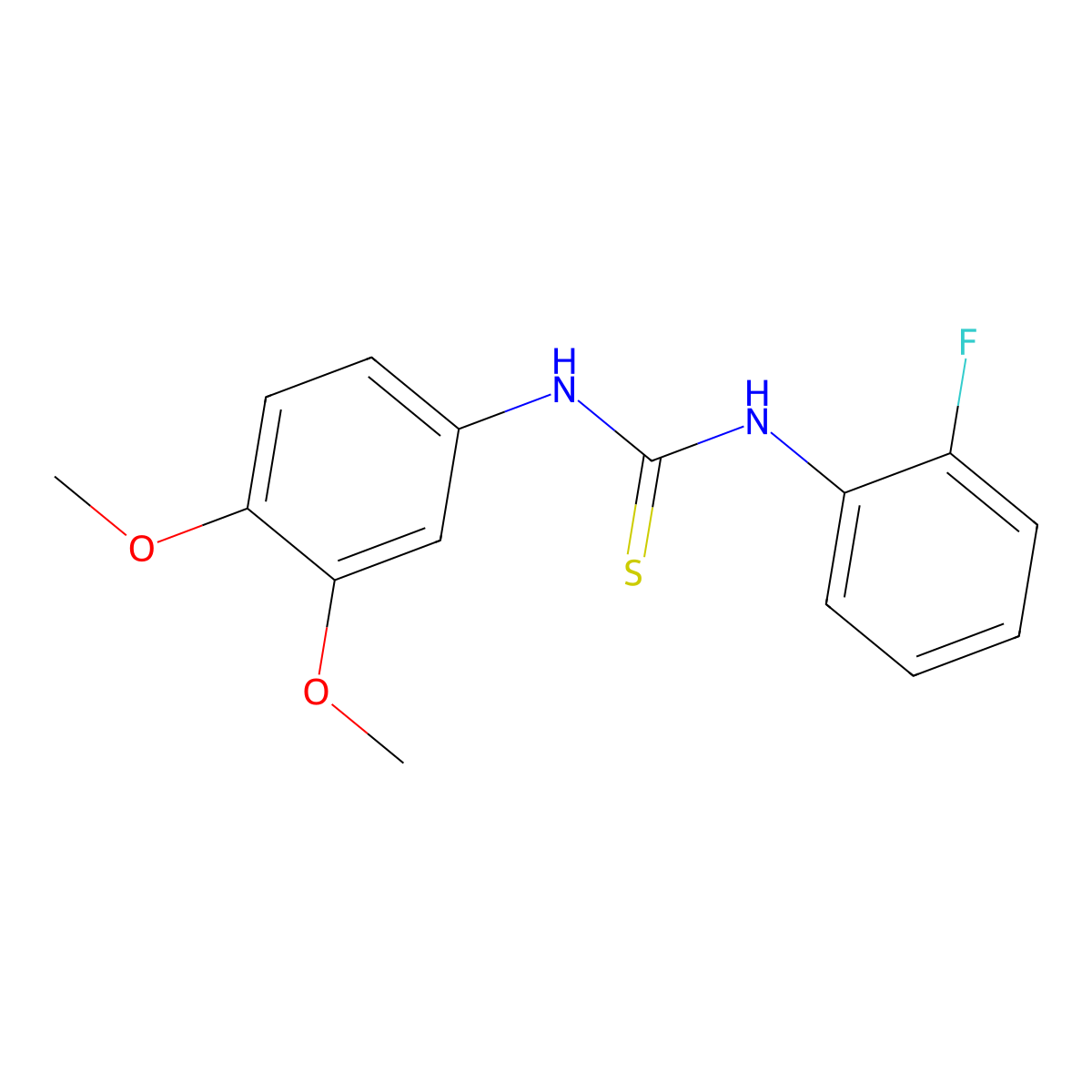 1-(3,4-Dimethoxyphenyl)-3-(2-fluorophenyl)thiourea molecular structure, CAS 695175-31-6