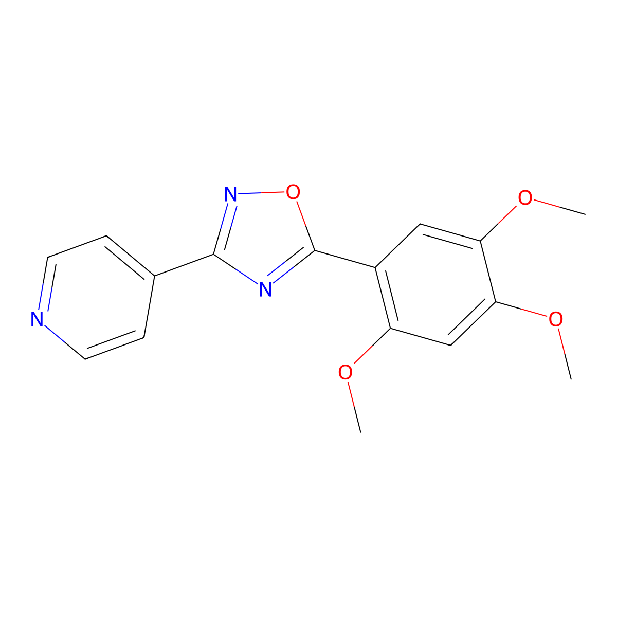 4-[5-(2,4,5-Trimethoxyphenyl)-1,2,4-oxadiazol-3-yl]pyridine molecular structure, CAS 695175-34-9