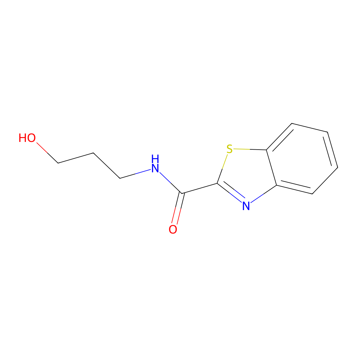 N-(3-hydroxypropyl)-1,3-benzothiazole-2-carboxamide molecular structure, CAS 695175-48-5