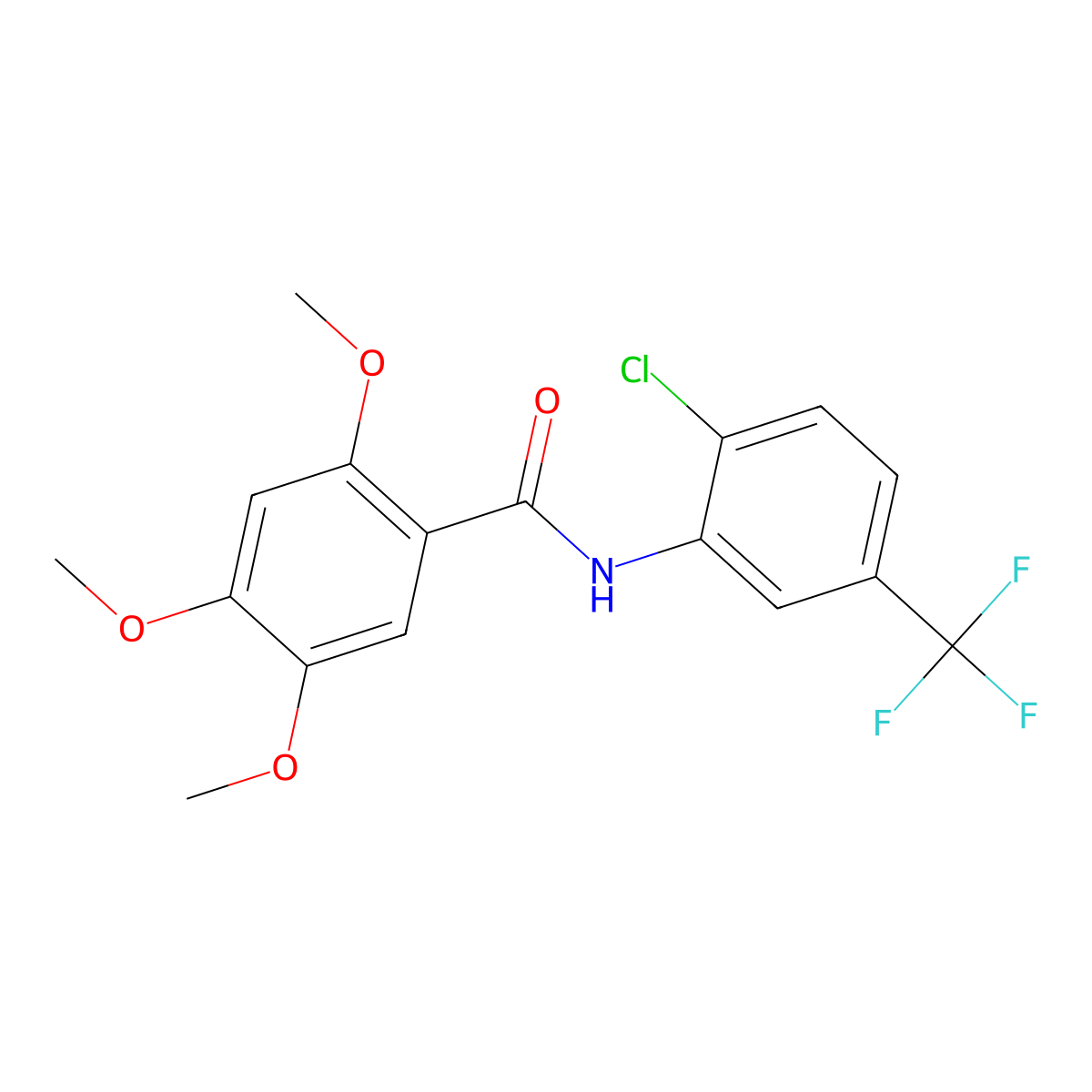 N-[2-chloro-5-(trifluoromethyl)phenyl]-2,4,5-trimethoxybenzamide molecular structure, CAS 695175-58-7