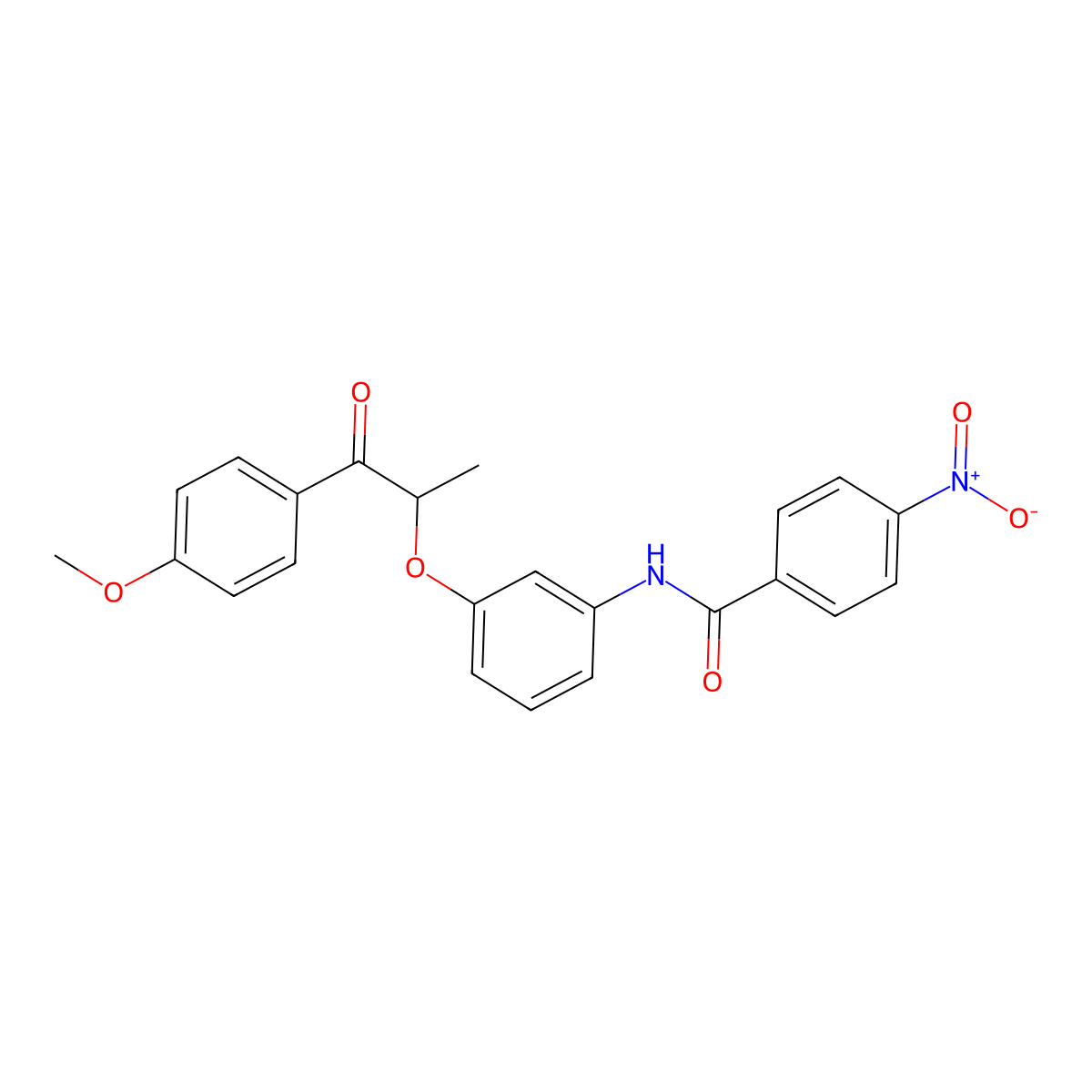 N-[3-[1-(4-methoxyphenyl)-1-oxopropan-2-yl]oxyphenyl]-4-nitrobenzamide molecular structure, CAS 695175-61-2