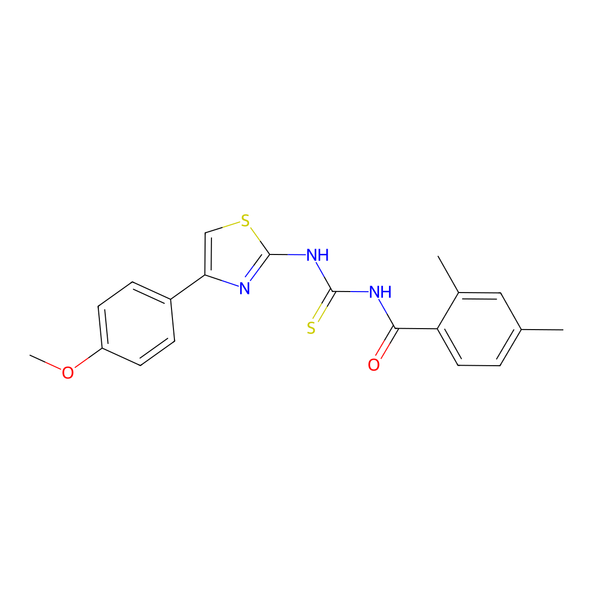 N-[[4-(4-methoxyphenyl)-1,3-thiazol-2-yl]carbamothioyl]-2,4-dimethylbenzamide molecular structure, CAS 695175-62-3