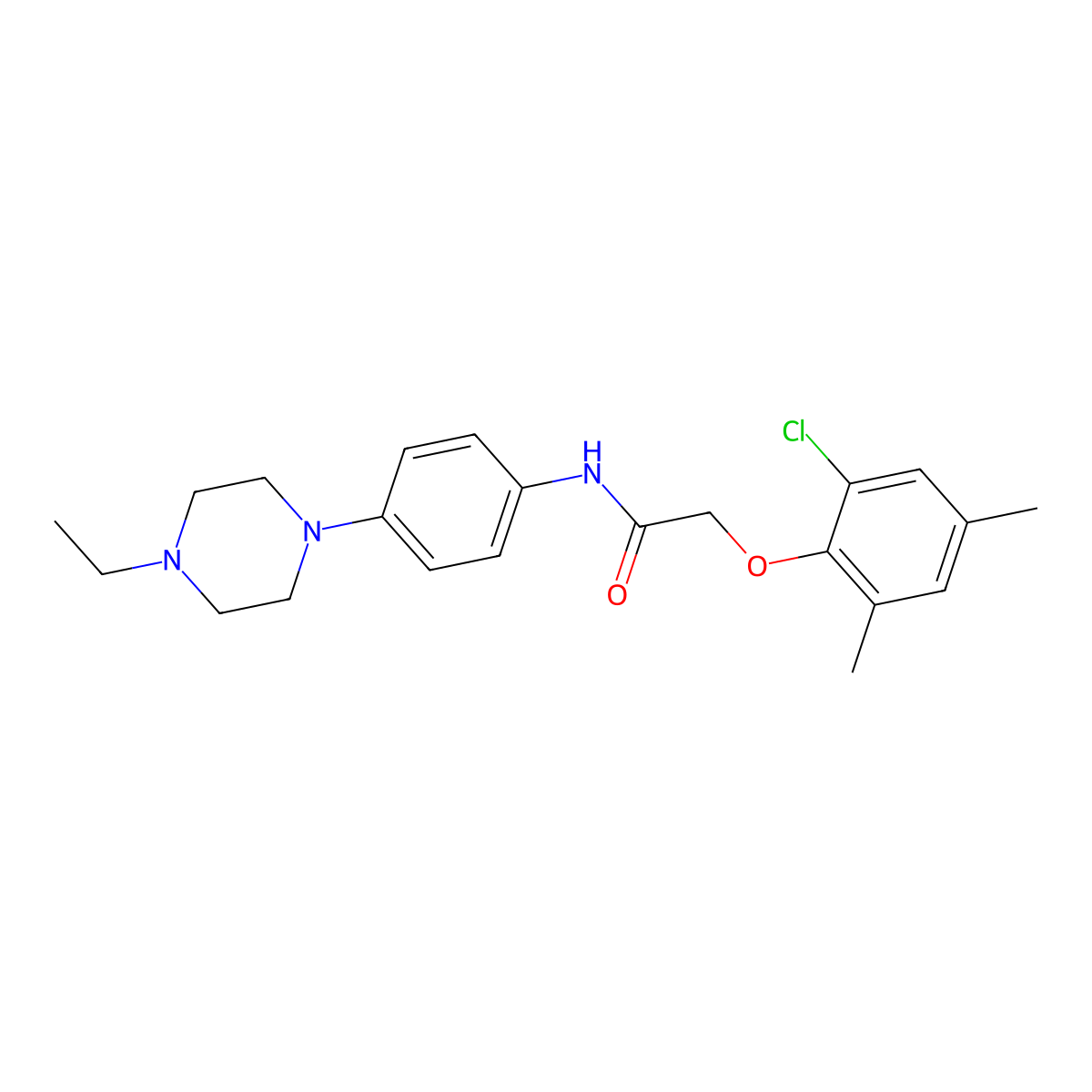 2-(2-chloro-4,6-dimethylphenoxy)-N-[4-(4-ethylpiperazin-1-yl)phenyl]acetamide molecular structure, CAS 695175-83-8
