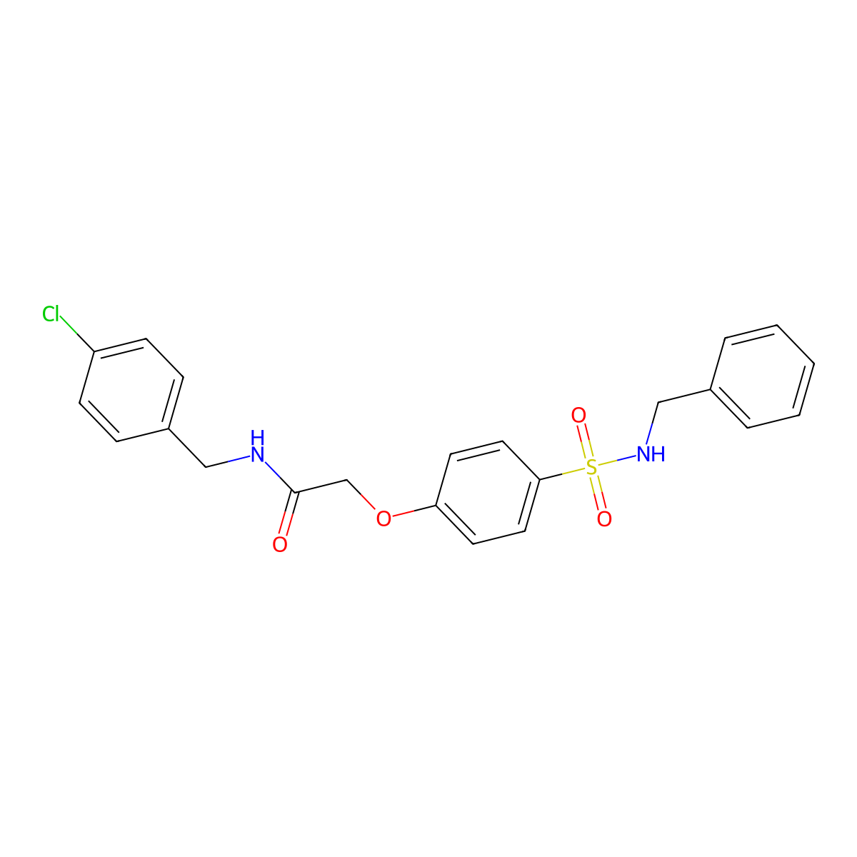 2-[4-(benzylsulfamoyl)phenoxy]-N-[(4-chlorophenyl)methyl]acetamide molecular structure, CAS 695175-86-1