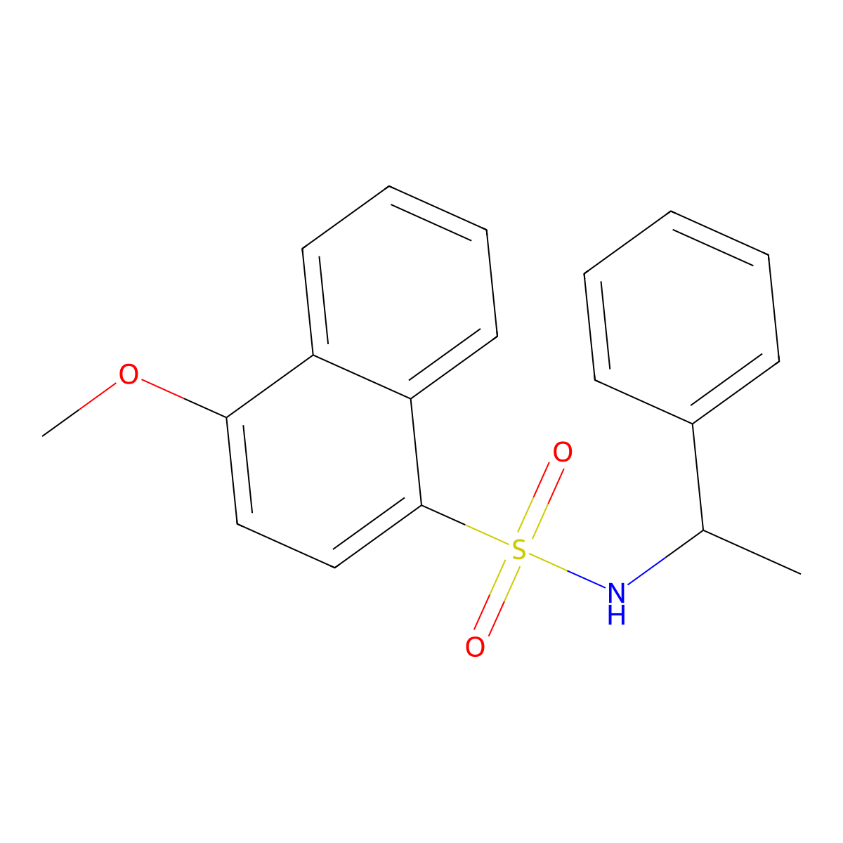 4-methoxy-N-(1-phenylethyl)naphthalene-1-sulfonamide molecular structure, CAS 695175-92-9