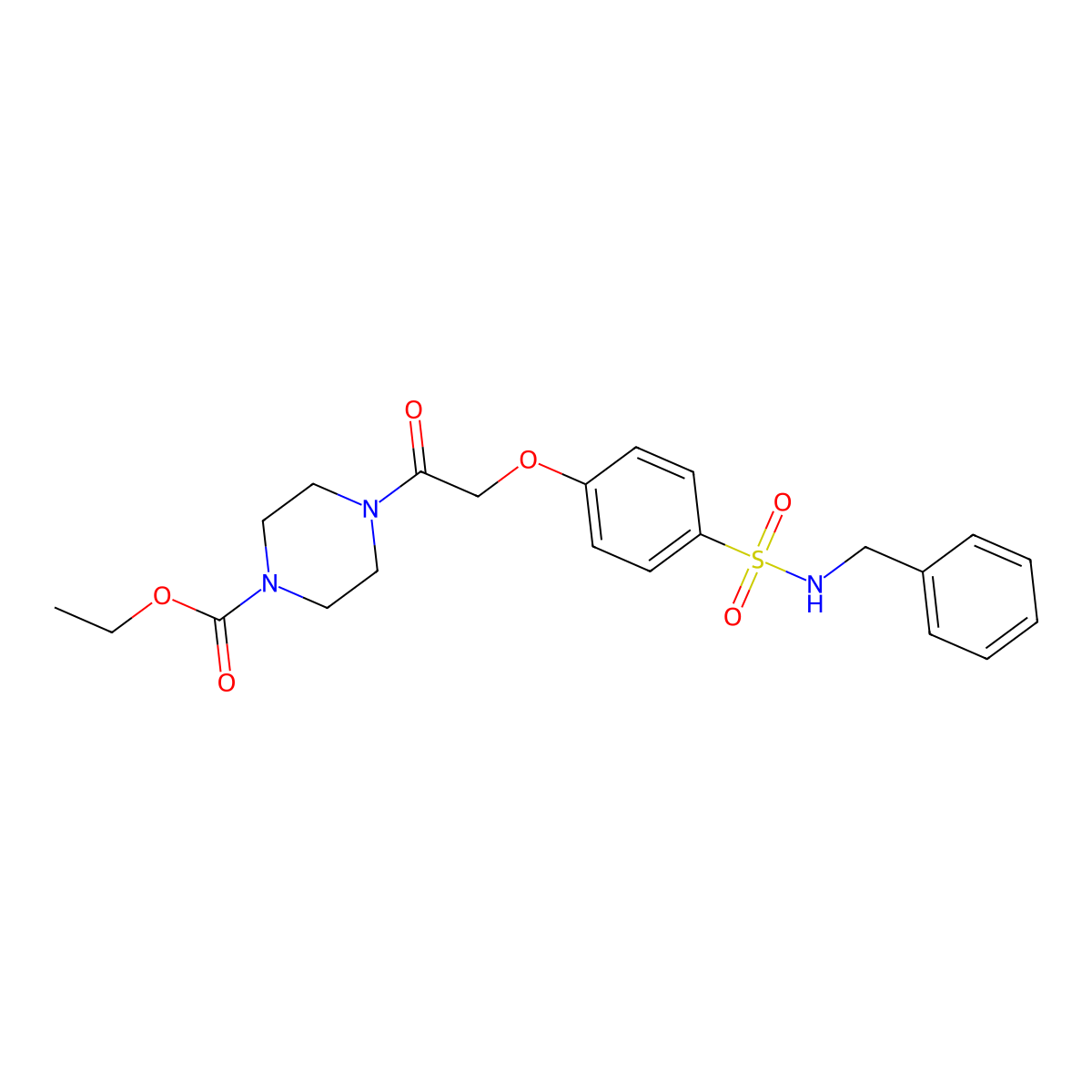 Ethyl4-({4-[(benzylamino)sulfonyl]phenoxy}acetyl)-1-piperazinecarboxylate molecular structure, CAS 695176-10-4