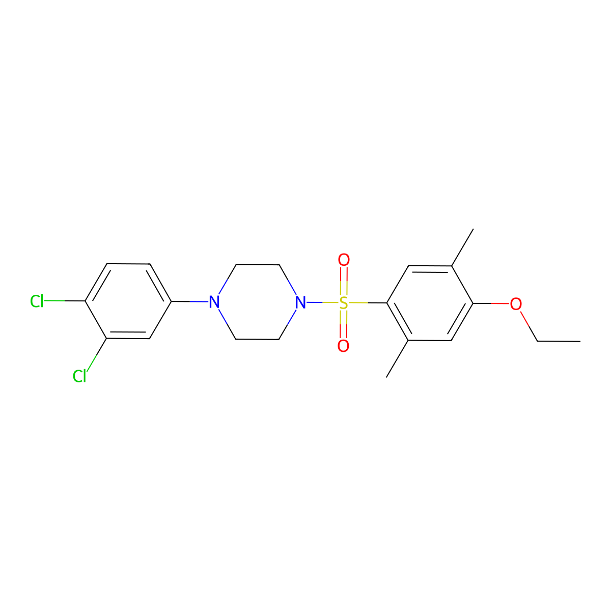 1-(3,4-Dichlorophenyl)-4-(4-ethoxy-2,5-dimethylbenzenesulfonyl)piperazine molecular structure, CAS 695176-16-0