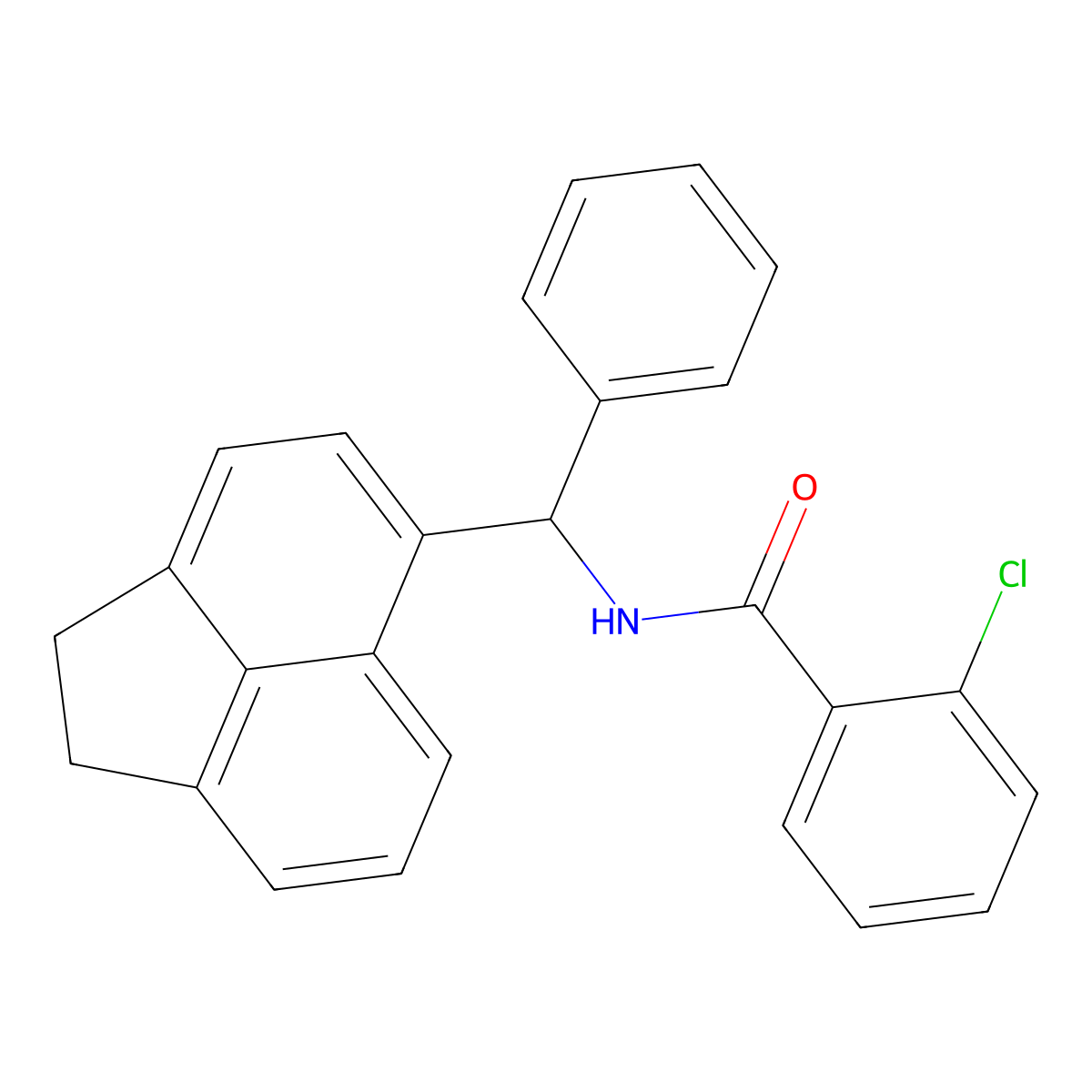 2-chloro-N-[1,2-dihydroacenaphthylen-5-yl(phenyl)methyl]benzamide molecular structure, CAS 695176-43-3