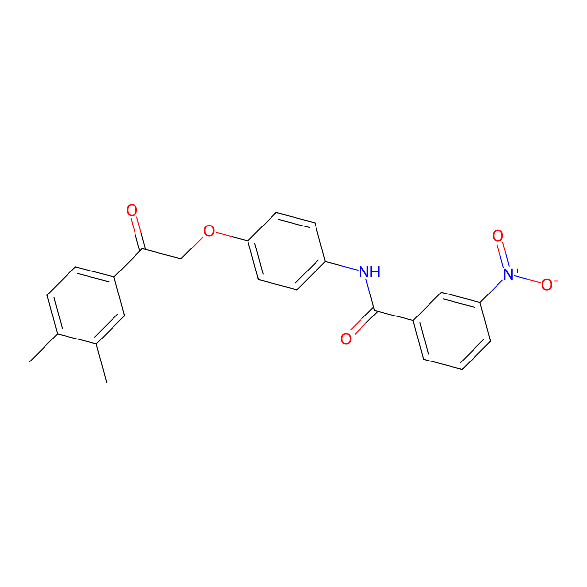 N-[4-[2-(3,4-dimethylphenyl)-2-oxoethoxy]phenyl]-3-nitrobenzamide molecular structure, CAS 695176-46-6