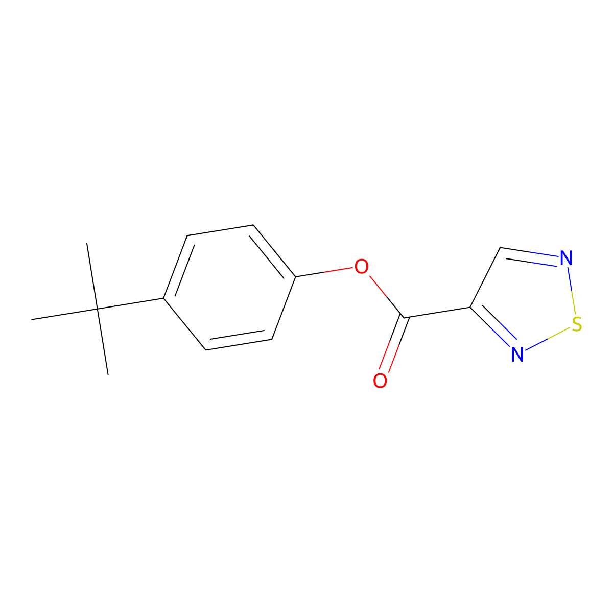 4-Tert-butylphenyl 1,2,5-thiadiazole-3-carboxylate molecular structure, CAS 695176-73-9