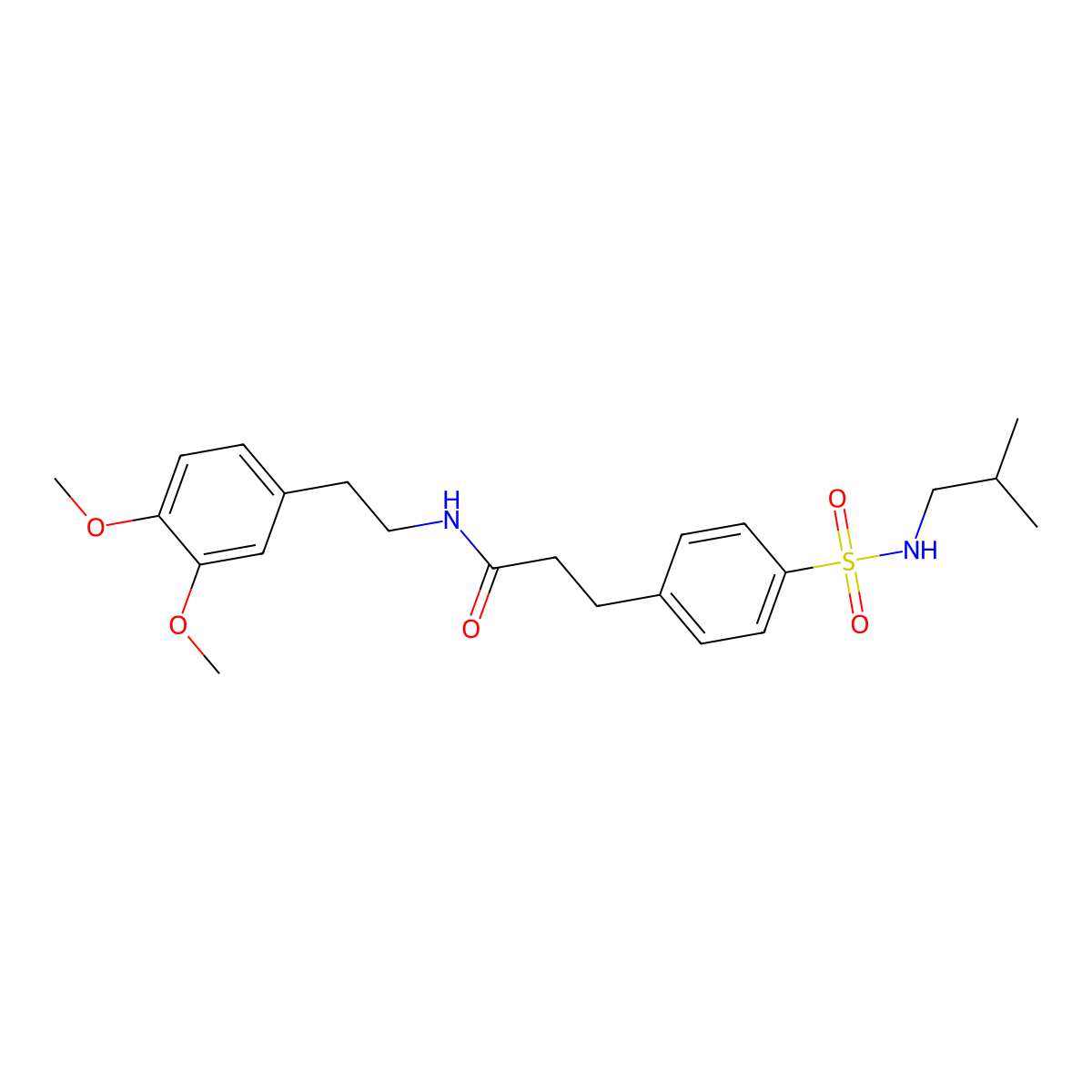N-[2-(3,4-dimethoxyphenyl)ethyl]-3-{4-[(isobutylamino)sulfonyl]phenyl}propanamide molecular structure, CAS 695176-85-3