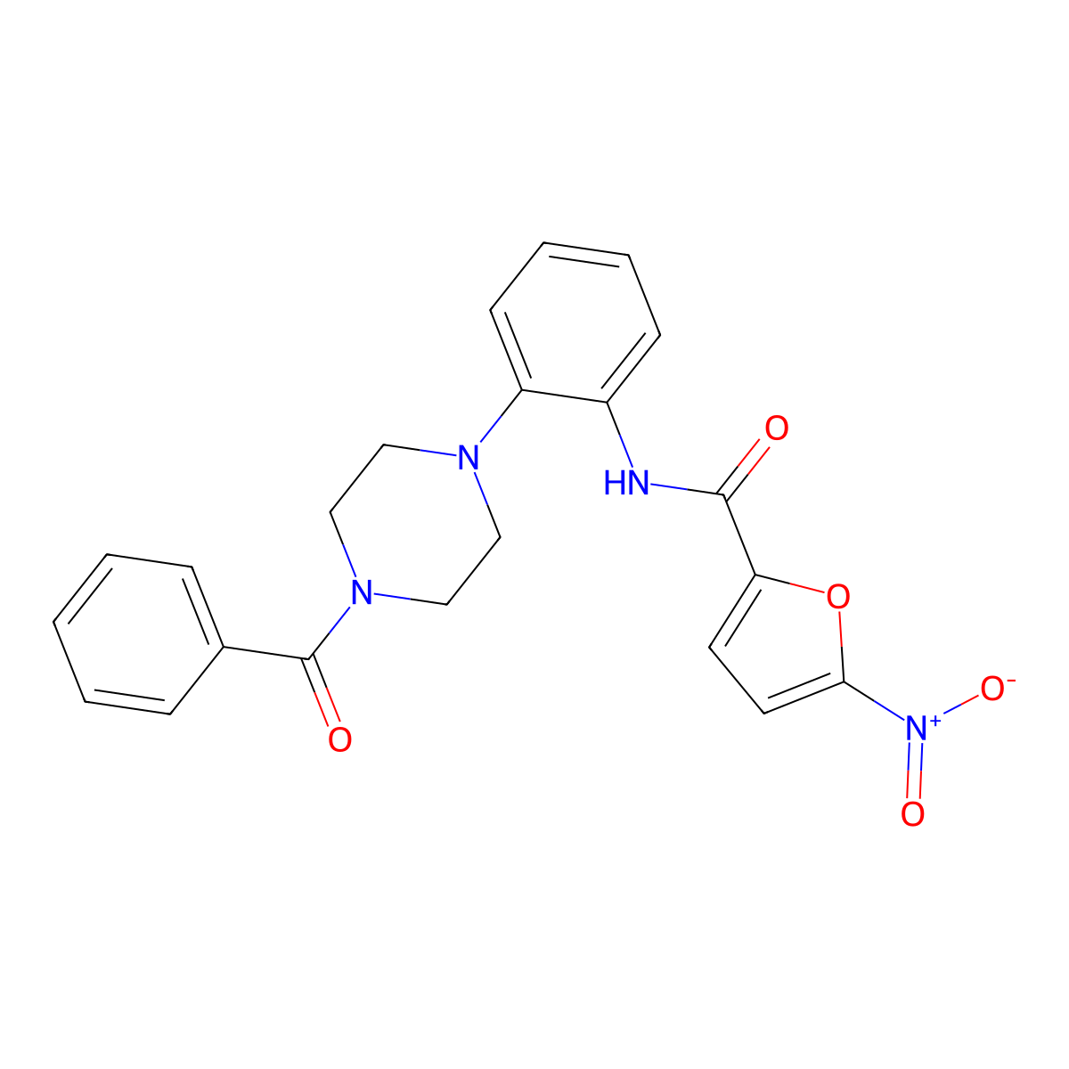 N-(2-(4-benzoylpiperazin-1-yl)phenyl)-5-nitrofuran-2-carboxamide molecular structure, CAS 695176-97-7