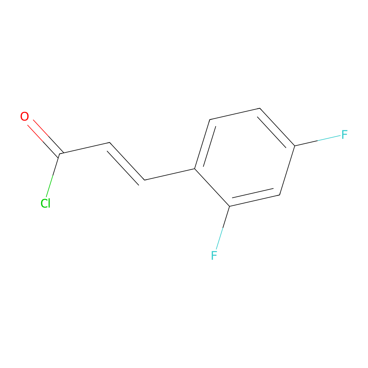 (2E)-3-(2,4-difluorophenyl)prop-2-enoyl chloride molecular structure, CAS 695186-78-8