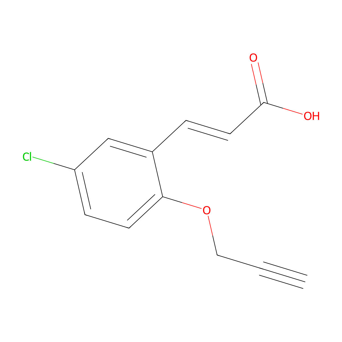 3-[5-Chloro-2-(2-propynyloxy)phenyl]acrylic acid molecular structure, CAS 695186-82-4