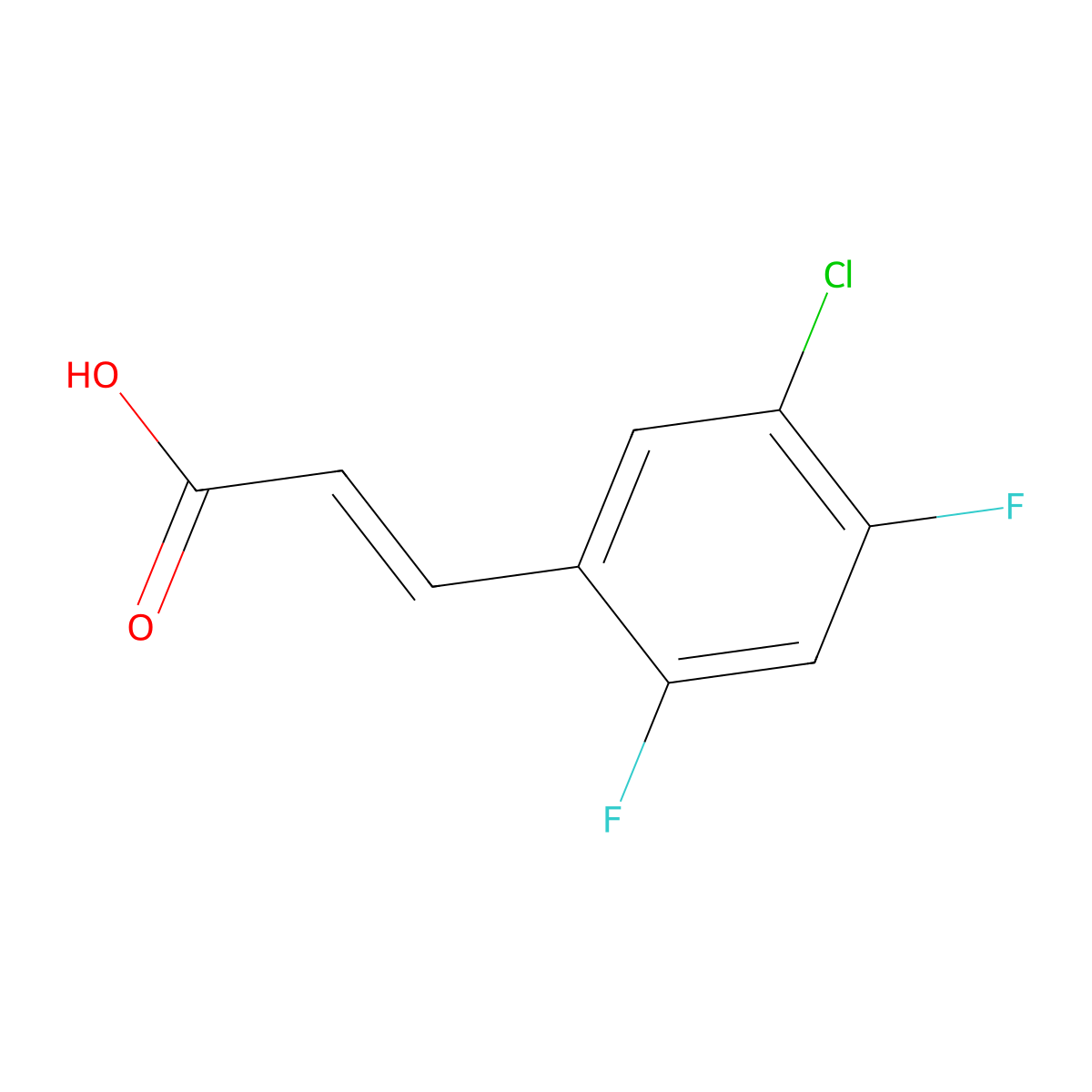 5-Chloro-2,4-difluorocinnamic acid molecular structure, CAS 695187-30-5