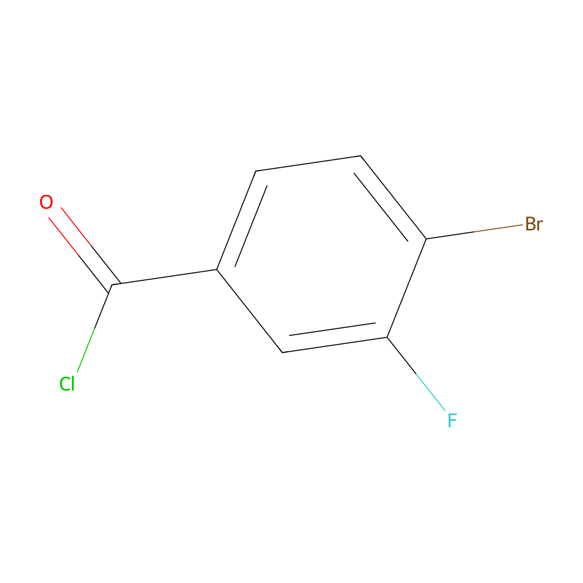 4-Bromo-3-fluorobenzoyl chloride molecular structure, CAS 695188-21-7
