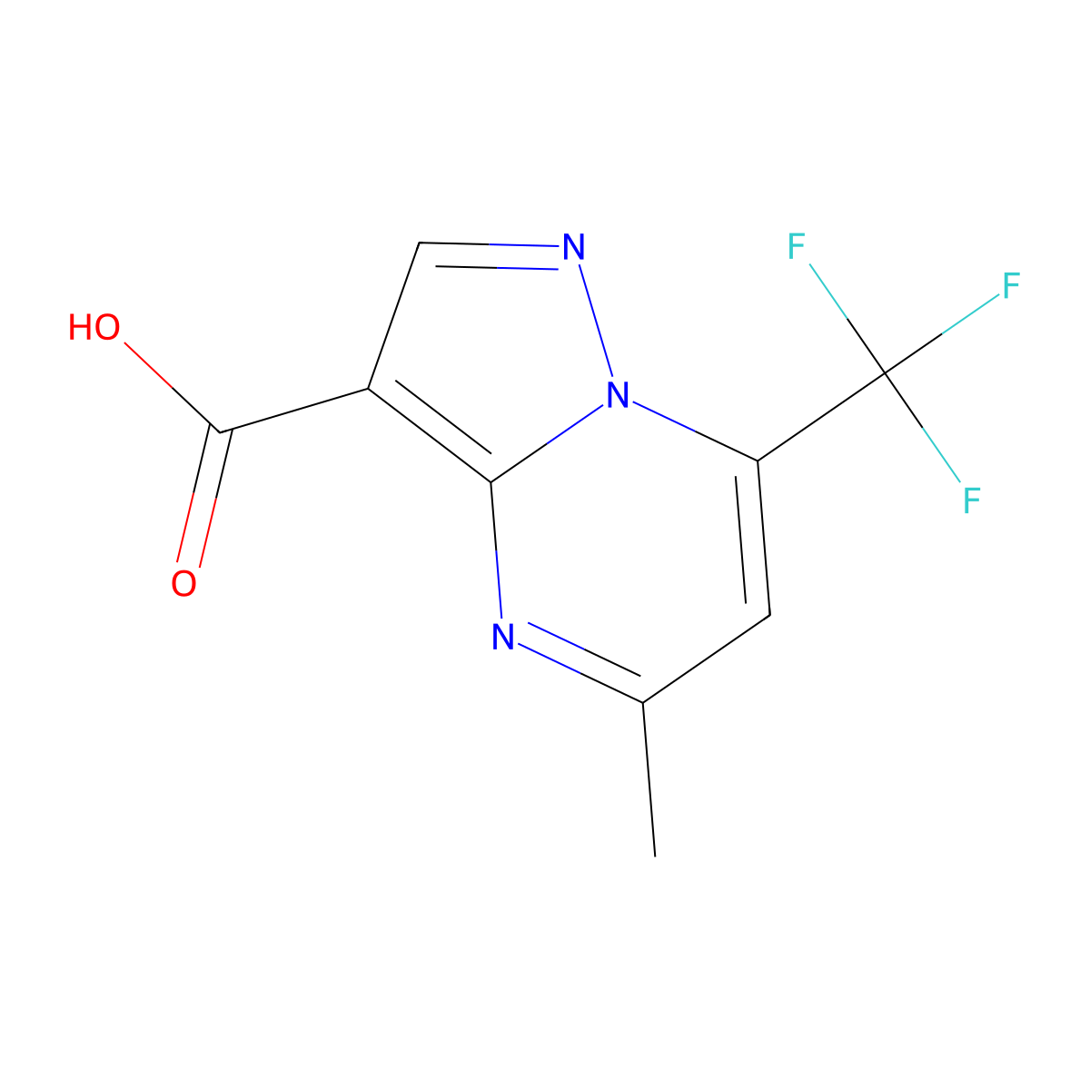 5-Methyl-7-(trifluoromethyl)pyrazolo[1,5-a]pyrimidine-3-carboxylic acid molecular structure, CAS 695191-64-1