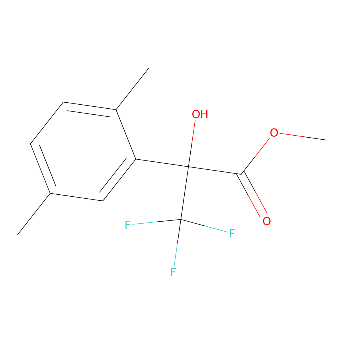 Methyl 2-(2,5-dimethylphenyl)-3,3,3-trifluoro-2-hydroxypropanoate molecular structure, CAS 695191-65-2