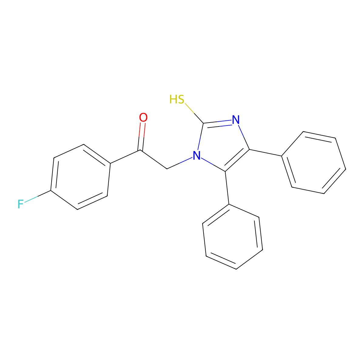 2-(4,5-diphenyl-2-sulfanylidene-1H-imidazol-3-yl)-1-(4-fluorophenyl)ethanone molecular structure, CAS 695192-91-7